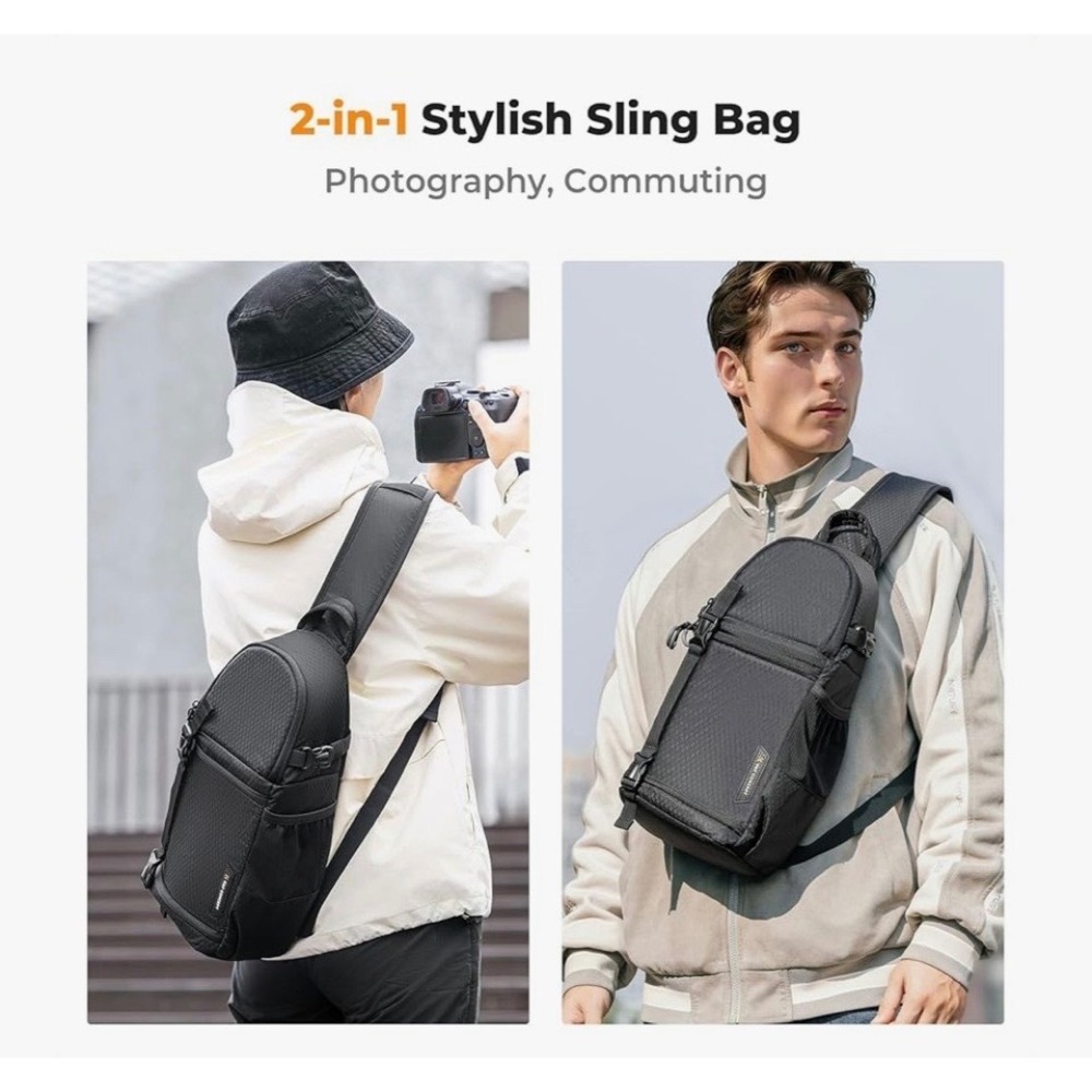 K&F Concept Alpha Camera Sling Bag Black Photography Commuter Crossbody NWT